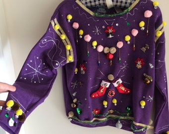 CAT LOVERS Crazy Cat Lady Ugly Tacky Christmas Sweater