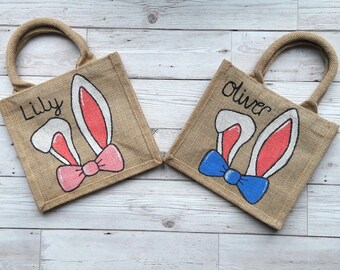 Easter bunny ears jute bag