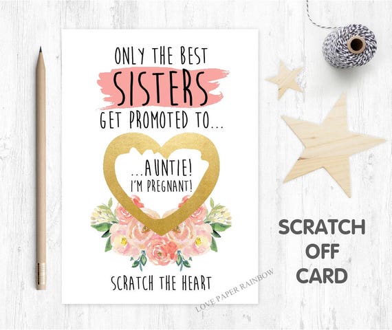 you're going to be an auntie, pregnancy reveal card, only the best sisters get promoted to auntie, I'm pregnant card, baby reveal card
