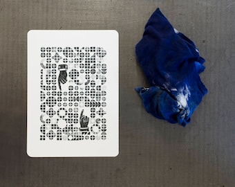 Card letterpress wood and lead letterpress tiles •