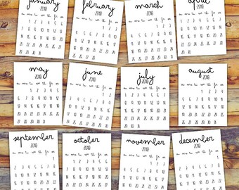 black and white calendars