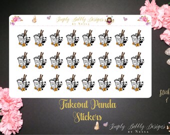 To Go/Food/Takeout Panda - Planner Stickers