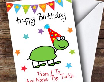 To From Pet Turtle Personalised Birthday Card