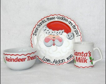 Personalized Cookies for Santa Plate and Mug Set Personalized Cookies for Santa Plate and Mug Set