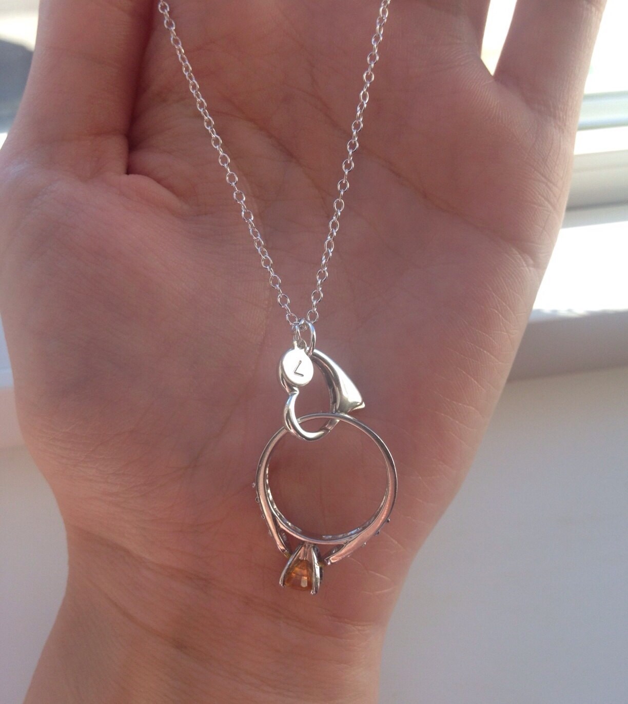 description this personalized mia necklace is design to hold engagement rings - Wedding Ring Necklace description this personalized mia necklace is design to hold engagement rings - Wedding Ring Necklace