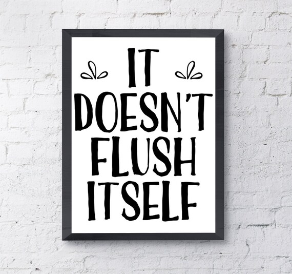 Funny bathroom wall art PRINTABLE instant download. It