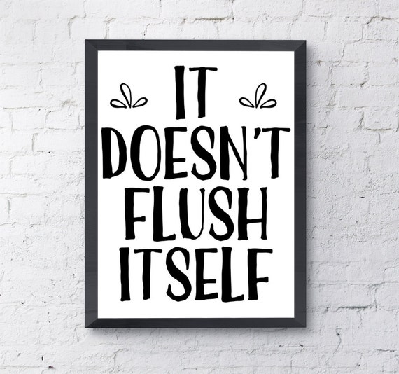 Funny Toilet Sign Rules Printable Bathroom Typography Boho Chic Pin