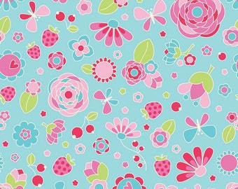 Riley Blake Fabric Flutterberry Main in Blue