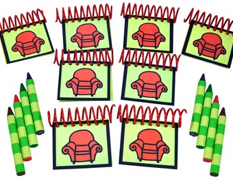 Blue's Clues Handy Dandy PARTY FAVORS Notebooks & Striped Jumbo Crayons