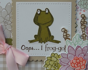 Oops... I frog-got!, Belated Birthday card, Frog Card