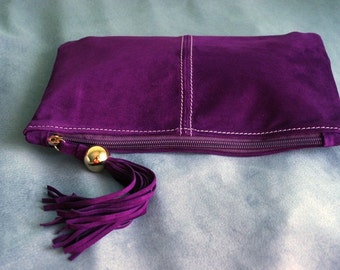 Purple Suede Clutch with Tassel art.S68R41