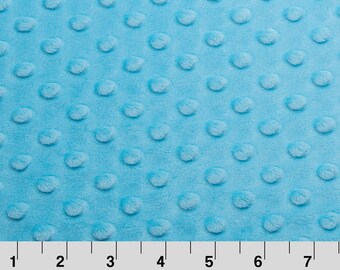 Turquoise Blue Minky from Shannon Fabrics > Cuddle Dimple ® Turquoise < Smooth Dot by the Yard