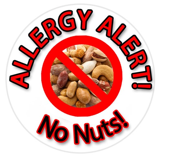 No Nuts Sticker Allergy Sticker Nut Allergy Sticker Allergy