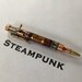 Steampunk Bolt Action Antique Copper and Antique Brass Pen with laser cut inlay