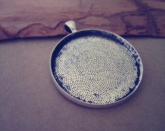 10pcs 38mm Antique silver Pendant tray Base