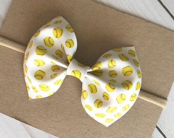 Softball - GRACIE- faux leather hair bow- spring 2018