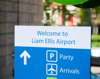 8 Airport printable signs personalized for an airplane birthday party - INSTANT DOWNLOAD | Airport birthday signs | Airplane birthday decor