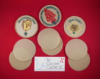 Tan Sew-on Hook and Loop for Attaching Office Patches to Boy Scout Shirts