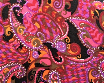 Genuine 1950's/1960's patterned paisley furnishing fabric