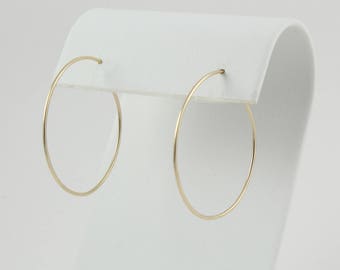 14K gold hoops | 1 pair of gold hoops | Gold hoop earrings | Thin hoop earrings | Simple hoop earrings | Classic gold hoops | Dainty hoops