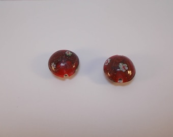 1 set of 2 20 mm lampwork beads