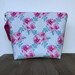 Knitting Project Bag, Zippered Project Bag, Shawl Knitting, Sweater Knitting, Wedge Bag MEDIUM in Watercolor Roses Fabric