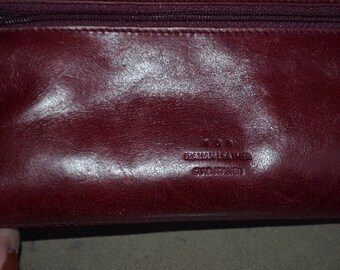 SALE! DAMAGED Burgundy leather wallets / several storage 90'