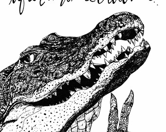After A While Crocodile Print 8x10