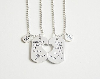 Long distance boyfriend gift, long distance gift for him, long distance couple, distance couple gifts, couple necklace set, girlfriend gift