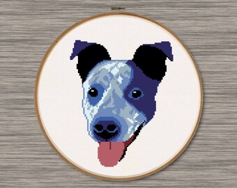 Blue Heeler Face - PDF Cross Stitch Pattern