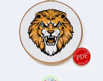 Roaring Lion | Digital Download | Cross Stitch Pattern |