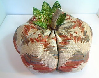 ON SALE 50% OFF |Size 12 | Fall Fabric Pumpkin | Thanksgiving Decor | Fall Decor | Table Centerpiece | Halloween Decor | Kitchen Decor | #4