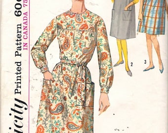 Vintage 1962 Simplicity 5213 Dress, Sleeveless Dress or Jumper Sewing Pattern Size 14-16 Bust 34" -36"