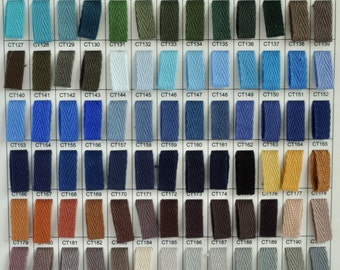 10% OFF ANY 1/4", 6mm cotton twill tape, 300 yard roll of cotton herringbone twill tape, over 200 colour choices, wholesale prices