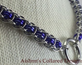 Enthrall Purple and Silver Gorean Slave Daywear BDSM Submissive Collar