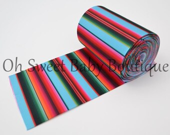 Turquoise Serape Zarape Mexican Blanket 3" Ribbon 1 Yard Fiesta