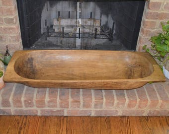 Antique Vintage Original Wooden Dough Bowl Trencher - 45"