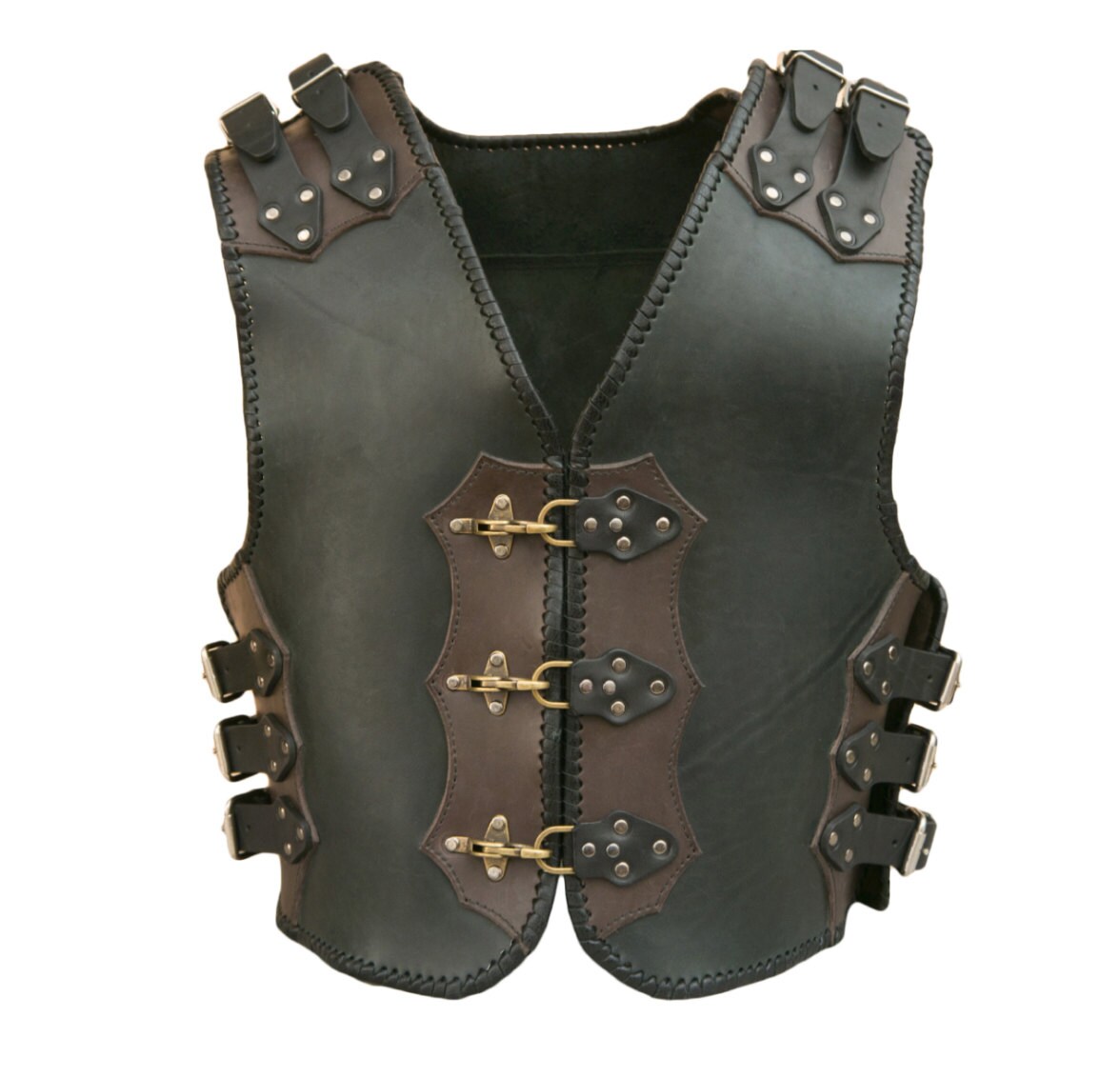 Mercenary handmade genuine leather motorcycle biker vest