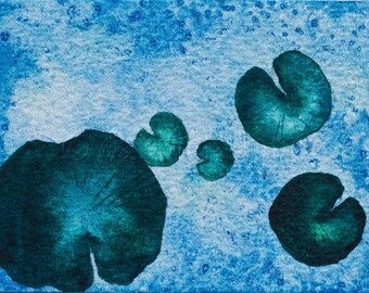 Pandora Lake, Avatar Series - ACEO sized, original watercolour