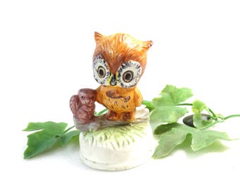 Vintage Owl Figurine - Ceramic Owl Figurine - Collectible Owl - Owl Decoration - Decorative Owl - Owl Lover Gift