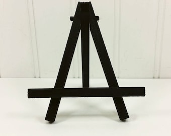 Small Black Easel, Tabletop Mini Easel, Folding Wood Easel for Miniature Art Place Cards Table Numbers
