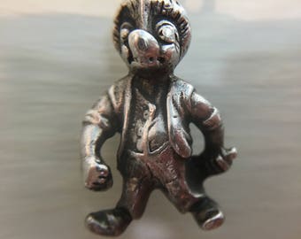 835 Silver pendant Mecki hedgehog Vintage 50s 60s