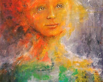 Crystal Soul #3. Matted Fine Art Print of Original Painting by Fae Factory Visionary Artist Dr Franky Dolan (Fine Art Print - Wall Decor)