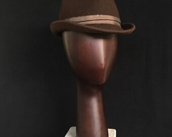 CAPONE - Fedora/Bowler - Chocolate Sueded Fur Felt
