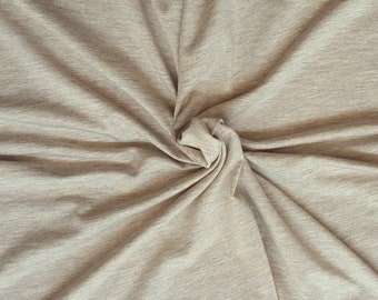 Oatmeal Modal Lycra Fabric Jersey Knit by the Yard 4 Way Stretch 12oz 2/17