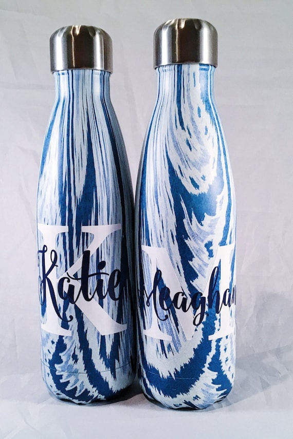 Custom Big Initial and Name Swell Bottle - Bridesmaids, Yoga, Teacher, Sorority, Personalized Swell, Custom Swell, Swell Bottle