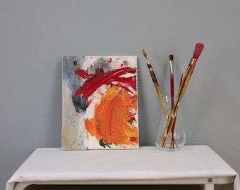Abstract painting on canvas Small painting Colorful Modern oil original Red painting contemporary Art wall by Fernanda Ruano