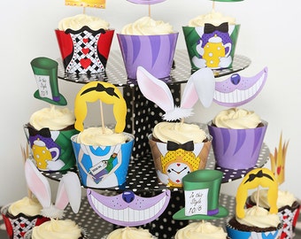 Mad Hatters Tea Party Cupcake Wrappers