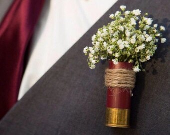 Shotgun shell wedding boutonnieres