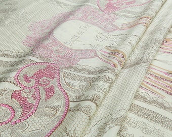 30% off: Pure silk crepe de chine fabric, crepe de chine,fantasy,mirror,printed for top,dress,skirt,craft by 76 cm length and 110cm width